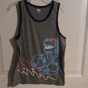 Gray Dinosaur Tank Top